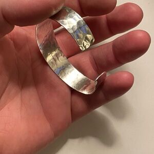 Vintage Hammered Sterling Cuff Bracelet